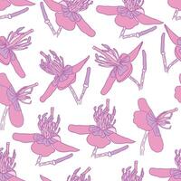 Pink Floral Seamless Pattern on White Background vector