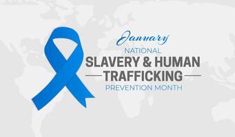 Slavery and Human Trafficking Prevention Month Background Illustration Banner vector