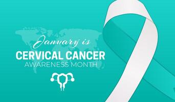 enero es cervical cáncer conciencia mes antecedentes ilustración vector