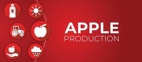 Red Apple Production Illustration Background Design vector