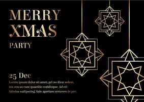 Elegant Art Deco Merry Christmas or Xmas Invitation Design vector