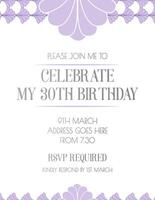 Invitation Design in Purple Pastel Color and Elegant Style vector