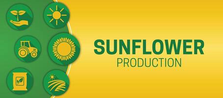 Yellow Sunflower Production Banner Background vector