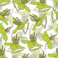 Green Summer Textile Pattern Design with Florals vector