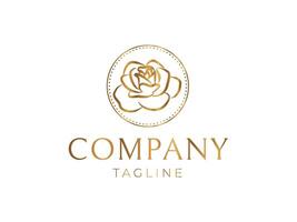 Gold Rose Logo Design Template vector