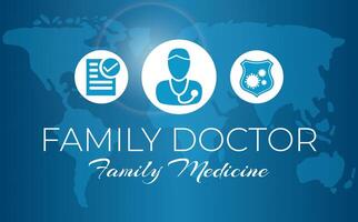 Family Doctor and Medicine Banner Background vector