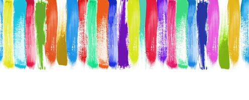 Colorful Watercolor Brush Strokes Seamless Pattern or Border Design vector