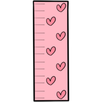 Pink groovy ruler clipart, School supplies illustration in trendy retro y2k style. png