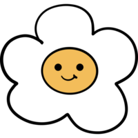 Groovy daisy clipart, Cartoon flower illustration in trendy retro y2k style. png