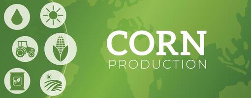 Green Corn Production Illustration Banner vector