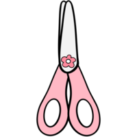 Pink scissors clipart, Groovy back to school element illustration in trendy retro y2k style. png