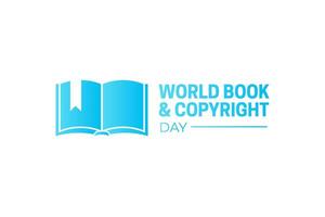 World Book and Copyright Day Logo Icon Isolated on White Background vector