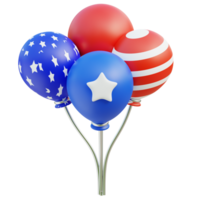 Balloon 3D Icon. American Independence Day png