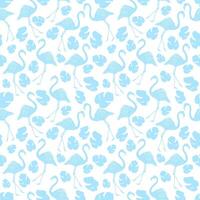 Light Blue Flamingo Pattern Background vector