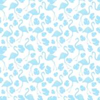 Light Blue Flamingo Pattern Background vector