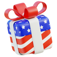 Gift 3D Icon. American Independence Day png
