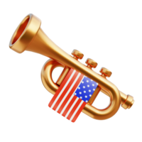 trumpet 3d ikon. amerikan oberoende dag png