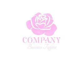 Nice Pink Rose Flower Logo Design vector