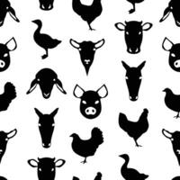 Black Farm Animal Pattern Design on White Background vector