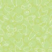 Cute Farm Animal Green Pattern Design vector