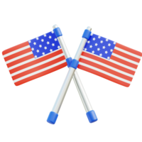 Amerikaans vlag 3d icoon. Amerikaans onafhankelijkheid dag png