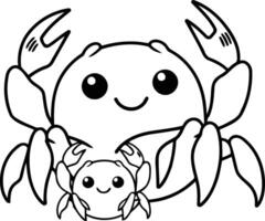 Cute cartoon crab character isolated on white background. vector