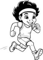 Cartoon running boy of a cartoon running boy. vector