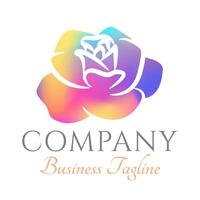 multicolor hermosa Rosa flor logo diseño vector
