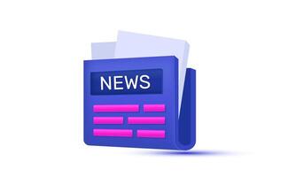 3d realistic unique icon concept world news design vector