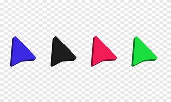 3d icon realistic set arrow clicking design vector