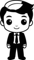 Businessman cartoon icon graphic design. Black and white vector