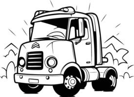 ilustración de un monstruo camión en un blanco antecedentes vector