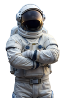 astronaut kruispunt armen geïsoleerd Aan transparant achtergrond. ai-gegenereerd png