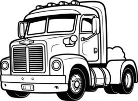 illustration of a big truck on white background. Side view. vector