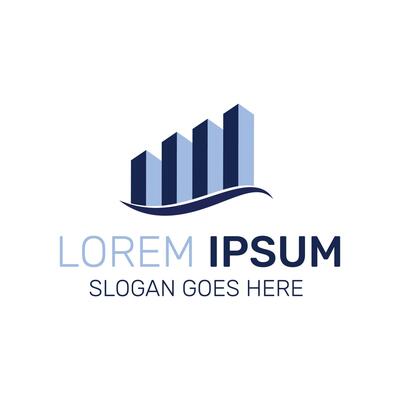 Skyscrapers building logo design in modern style and minimalist colors, editable