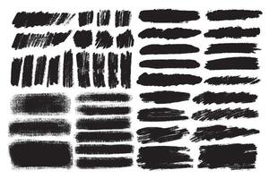 big set of various artistic strokes, stains for backdrops. Monochrome design elements set. One color hand painted backgrounds. vector