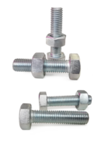 Nuts and bolts closeup, transparent background png