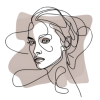 femme visage portrait dans minimaliste moderne style png