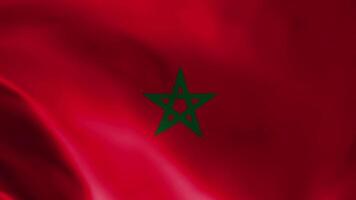 Morocco flag fluttering in the wind. detailed fabric texture. video