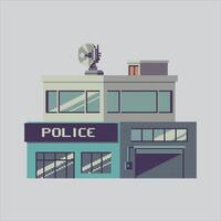 píxel Arte ilustración policía oficina. pixelado policía. policía oficina edificio pixelado para el píxel Arte juego y icono para sitio web y juego. antiguo colegio retro vector