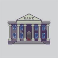 píxel Arte ilustración banco. pixelado banco. dinero banco edificio pixelado para el píxel Arte juego y icono para sitio web y juego. antiguo colegio retro vector