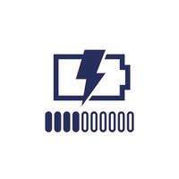 charging battery icon with a progress bar vector