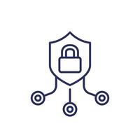 cyber security line icon, vector