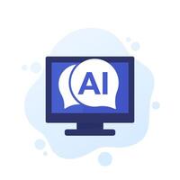 AI chat icon, Artificial intelligence technologies vector