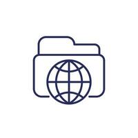 online folder line icon on white vector
