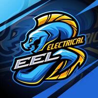 Electric eel esport mascot logo design vector