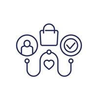 Customer journey line icon, vector