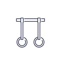 gymnastics rings and a bar line icon vector