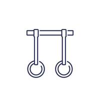 gymnastics rings and a bar line icon vector