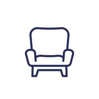 chair line icon on white vector